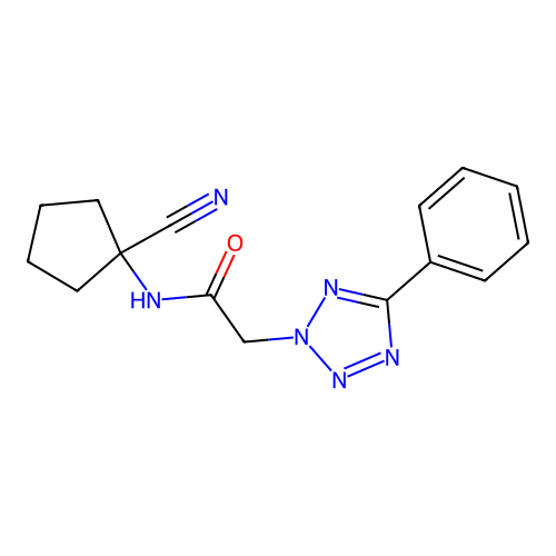 N-(1-cyanocyclopentyl)-2-(5-phenyl-2H-1,2,3,4-tetrazol-2-yl)acetamide structure