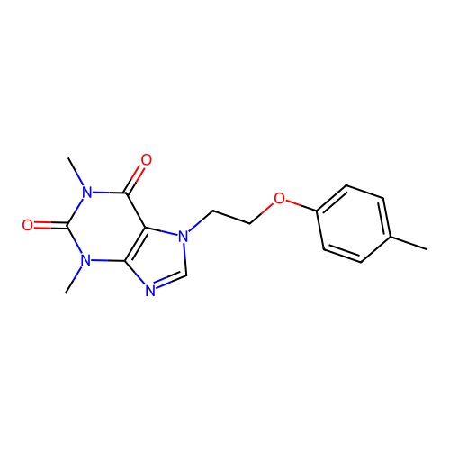 1,3-Dimethyl-7-[2-(4-methylphenoxy)ethyl]purine-2,6-dione structure