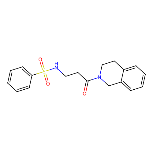 N-[3-(3,4-dihydroisoquinolin-2(1H)-yl)-3-oxopropyl]benzenesulfonamide structure