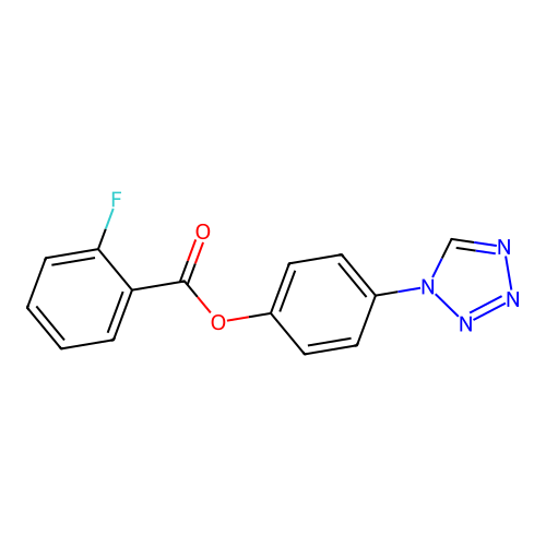 4-(1H-tetrazol-1-yl)phenyl 2-fluorobenzoate structure