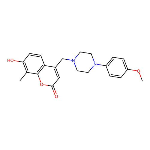 7-hydroxy-4-{[4-(4-methoxyphenyl)piperazin-1-yl]methyl}-8-methyl-2H-chromen-2-one structure