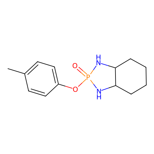 2-(4-methylphenoxy)-1,3,3a,4,5,6,7,7a-octahydrobenzo[d][1,3,2]diazaphosphole 2-oxide structure