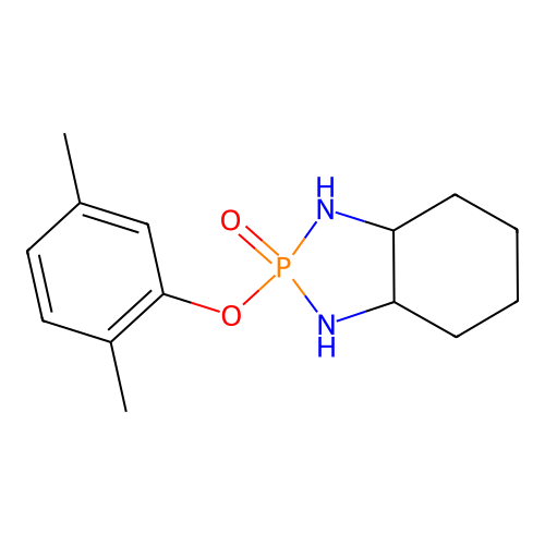 2-(2,5-dimethylphenoxy)-1,3,3a,4,5,6,7,7a-octahydrobenzo[d][1,3,2]diazaphosphole 2-oxide structure