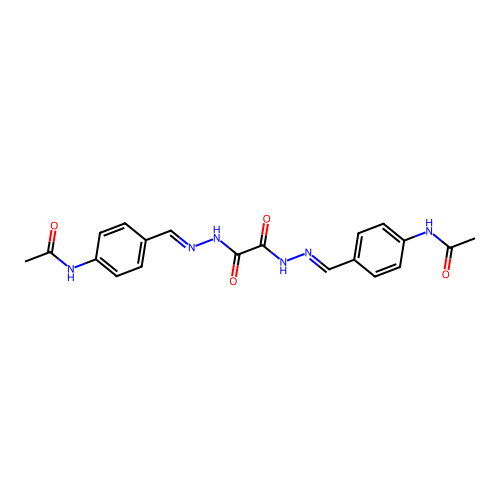 N,N'-bis[(E)-(4-acetamidophenyl)methylideneamino]oxamide structure