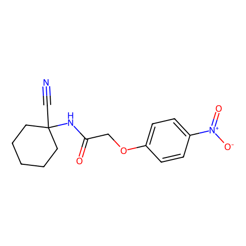 N-(1-cyanocyclohexyl)-2-(4-nitrophenoxy)acetamide structure