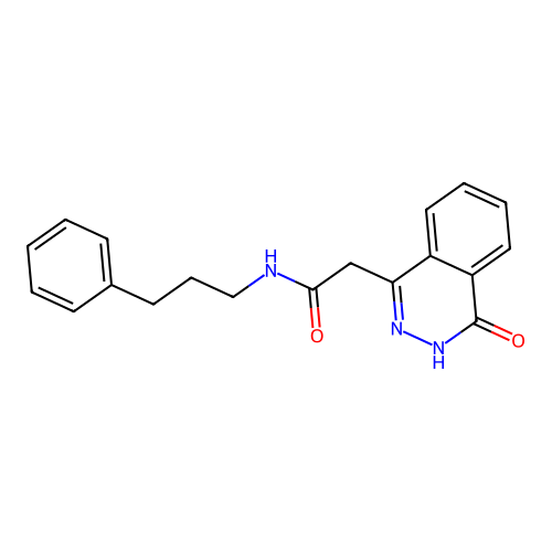 2-(4-hydroxyphthalazin-1-yl)-N-(3-phenylpropyl)acetamide structure