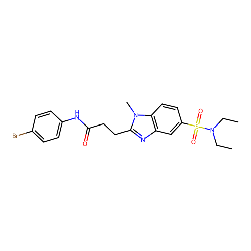 N-(4-Bromophenyl)-5-[(diethylamino)sulfonyl]-1-methyl-1H-benzimidazole-2-propanamide structure