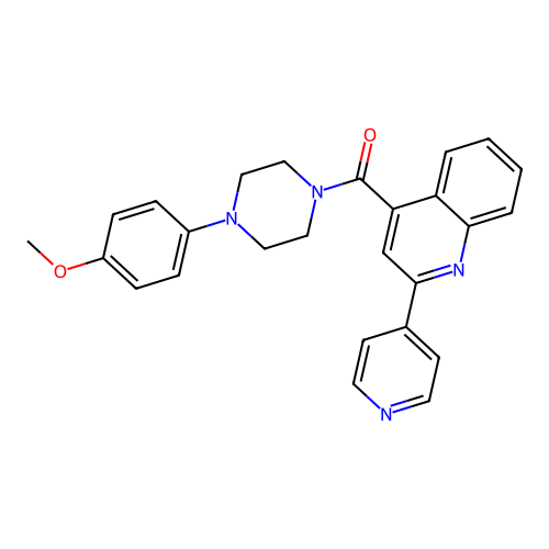 [4-(4-Methoxyphenyl)piperazino][2-(4-pyridyl)-4-quinolyl]methanone structure