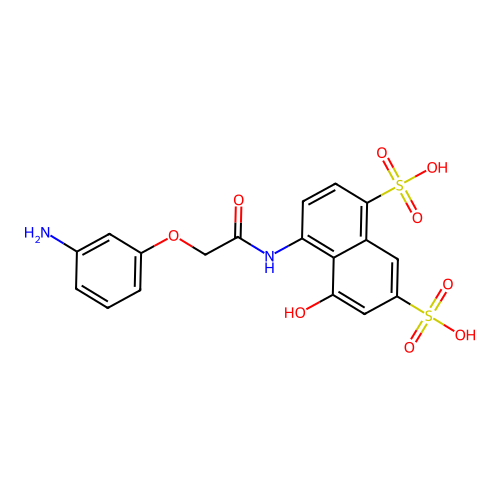 4-(((3-Aminophenoxy)acetyl)amino)-5-hydroxynaphthalene-1,7-disulphonic acid structure