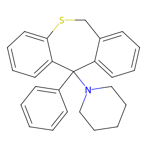 Piperidine, 1-(6,11-dihydro-11-phenyldibenzo(b,e)thiepin-11-yl)- structure