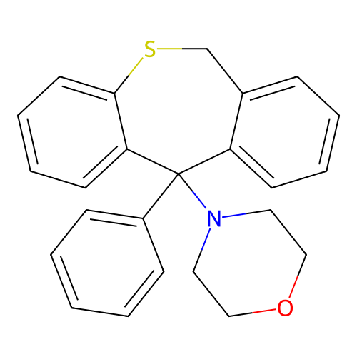 Morpholine, 4-(6,11-dihydro-11-phenyldibenzo(b,e)thiepin-11-yl)- structure