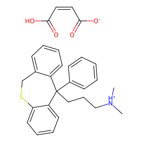 11-(3-Dimethylaminopropyl)-11-phenyl-6,11-dihydrodibenzo(b,e)thiepin hydrogen maleate structure
