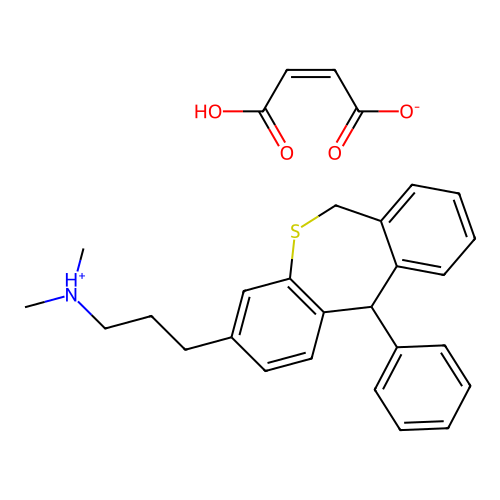 3-(3-Dimethylaminopropyl)-11-phenyl-6,11-dihydrodibenzo(b,e)thiepin hydrogen maleate structure