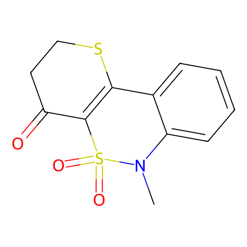 6-Methyl-2,3-dihydrothiopyrano(3,2-c)(2,1)benzothiazin-4(6H)-one 5,5-dioxide structure