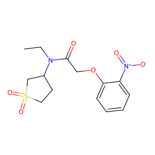 N-(1,1-dioxo-1lambda6-thiolan-3-yl)-N-ethyl-2-(2-nitrophenoxy)acetamide structure