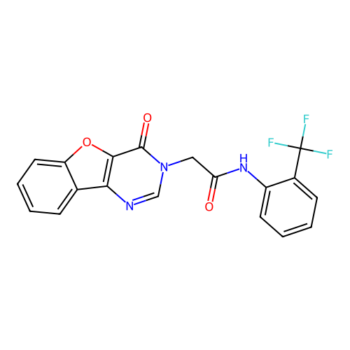 2-(4-oxobenzofuro[3,2-d]pyrimidin-3(4H)-yl)-N-(2-(trifluoromethyl)phenyl)acetamide structure