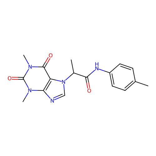 2-(1,3-dimethyl-2,6-dioxopurin-7-yl)-N-(4-methylphenyl)propanamide structure