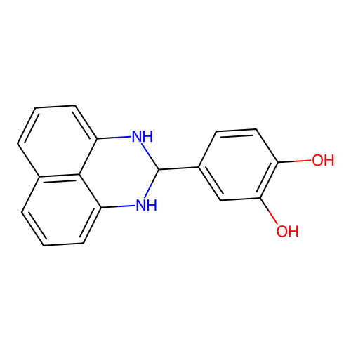 4-(2,3-dihydro-1H-perimidin-2-yl)benzene-1,2-diol structure