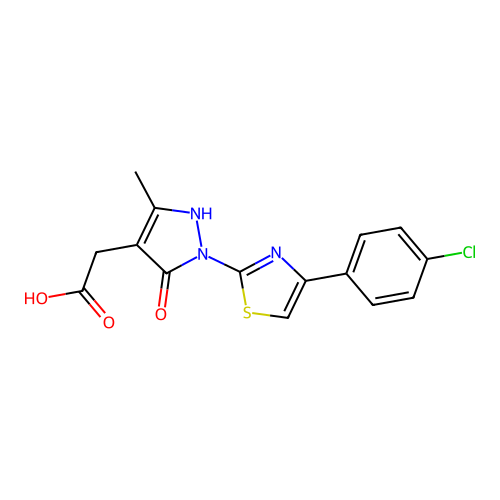 1-(4-(4-Chlorophenyl)-2-thiazolyl)-5-hydroxy-3-methyl-1H-pyrazole-4-acetic acid structure