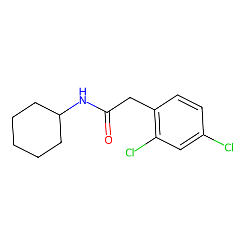 N-cyclohexyl-2-(2,4-dichlorophenyl)acetamide structure