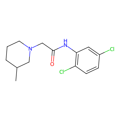 N-(2,5-dichlorophenyl)-2-(3-methylpiperidin-1-yl)acetamide structure