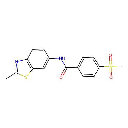 N-(2-methylbenzo[d]thiazol-6-yl)-4-(methylsulfonyl)benzamide structure