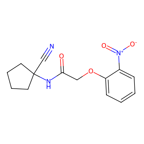 N-(1-cyanocyclopentyl)-2-(2-nitrophenoxy)acetamide structure