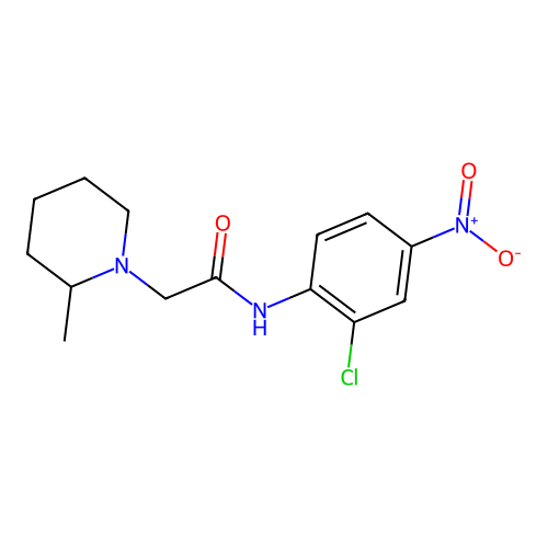 N-(2-chloro-4-nitrophenyl)-2-(2-methylpiperidin-1-yl)acetamide structure