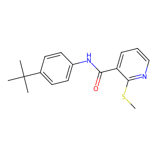 N-(4-tert-butylphenyl)-2-(methylsulfanyl)pyridine-3-carboxamide structure