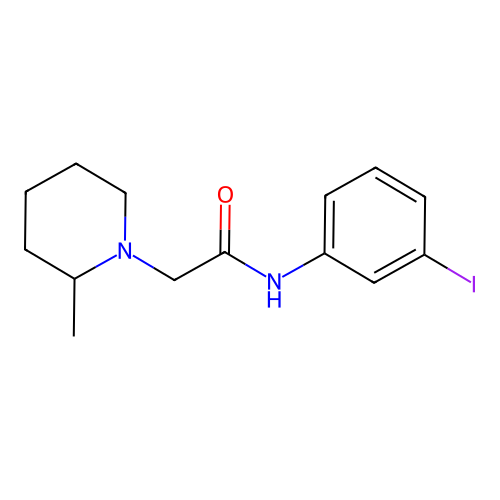 N-(3-iodophenyl)-2-(2-methylpiperidin-1-yl)acetamide structure