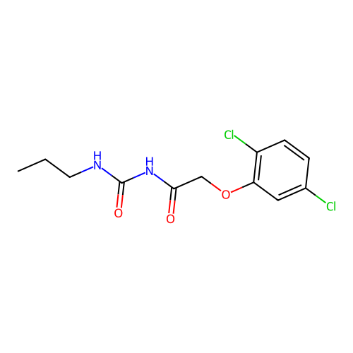 2-(2,5-dichlorophenoxy)-N-(propylcarbamoyl)acetamide structure