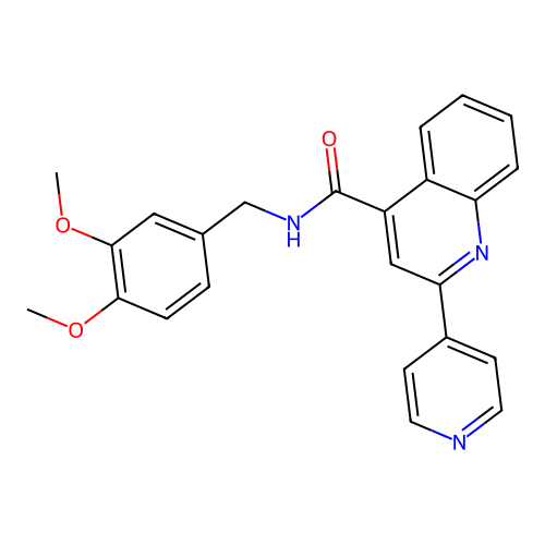 N-(3,4-dimethoxybenzyl)-2-(4-pyridyl)-4-quinolinecarboxamide structure