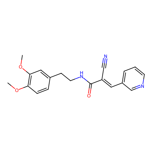 2-cyano-N-[2-(3,4-dimethoxyphenyl)ethyl]-3-pyridin-3-ylprop-2-enamide structure