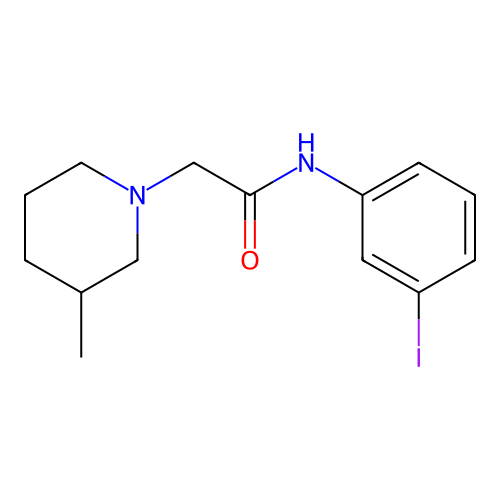 N-(3-iodophenyl)-2-(3-methylpiperidin-1-yl)acetamide structure