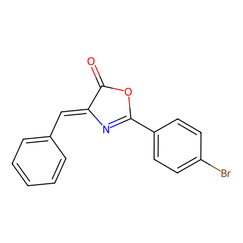 4-benzylidene-2-(4-bromophenyl)-1,3-oxazol-5(4H)-one structure