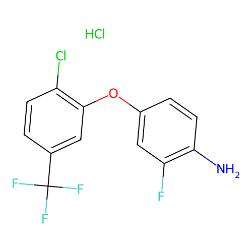 4-[2-Chloro-5-(trifluoromethyl)phenoxy]-2-fluoroaniline hydrochloride structure