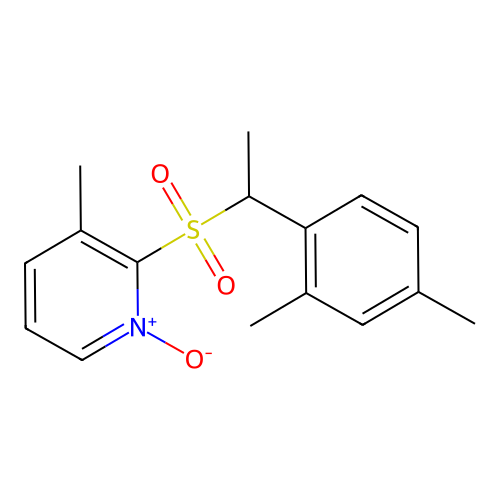 Pyridine, 2-[[1-(2,4-dimethylphenyl)ethyl]sulfonyl]-3-methyl-, 1-oxide structure