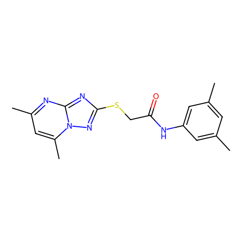 N-(3,5-dimethylphenyl)-2-[(5,7-dimethyl-[1,2,4]triazolo[1,5-a]pyrimidin-2-yl)sulfanyl]acetamide structure