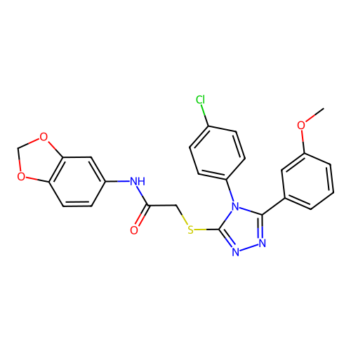 N-(1,3-benzodioxol-5-yl)-2-[[4-(4-chlorophenyl)-5-(3-methoxyphenyl)-1,2,4-triazol-3-yl]sulfanyl]acetamide structure