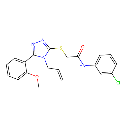 N-(3-chlorophenyl)-2-{[5-(2-methoxyphenyl)-4-(prop-2-en-1-yl)-4H-1,2,4-triazol-3-yl]sulfanyl}acetamide structure