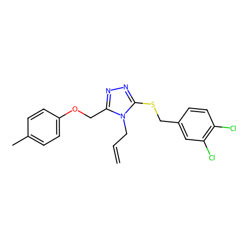 3-[(3,4-dichlorophenyl)methylsulfanyl]-5-[(4-methylphenoxy)methyl]-4-prop-2-enyl-1,2,4-triazole structure