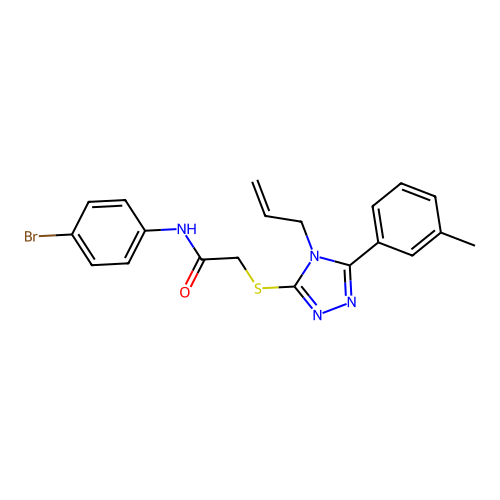 N-(4-bromophenyl)-2-[[5-(3-methylphenyl)-4-prop-2-enyl-1,2,4-triazol-3-yl]sulfanyl]acetamide structure