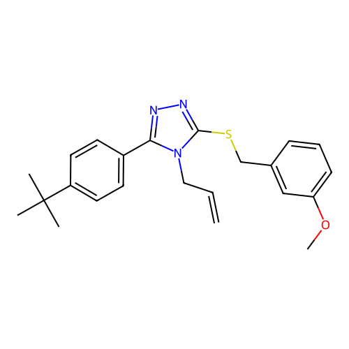3-(4-tert-butylphenyl)-5-[(3-methoxyphenyl)methylsulfanyl]-4-prop-2-enyl-1,2,4-triazole structure