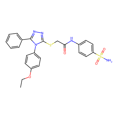 2-[[4-(4-ethoxyphenyl)-5-phenyl-1,2,4-triazol-3-yl]sulfanyl]-N-(4-sulfamoylphenyl)acetamide structure