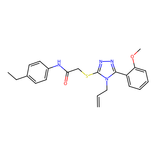 N-(4-ethylphenyl)-2-{[5-(2-methoxyphenyl)-4-(prop-2-en-1-yl)-4H-1,2,4-triazol-3-yl]sulfanyl}acetamide structure