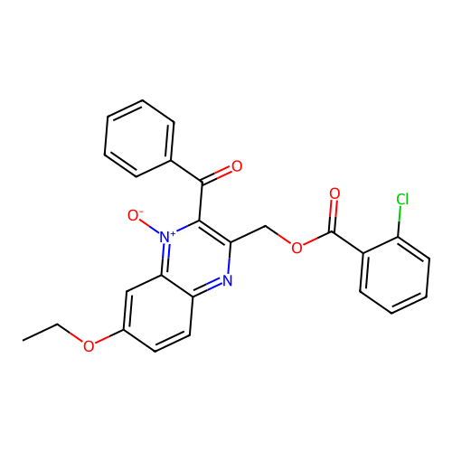 (3-Benzoyl-6-ethoxy-4-oxidoquinoxalin-4-ium-2-yl)methyl 2-chlorobenzoate structure