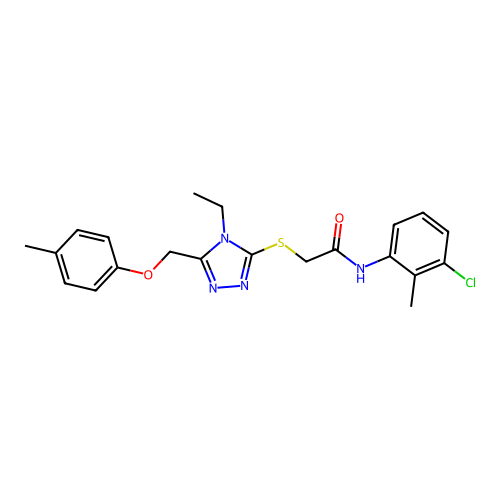 N-(3-chloro-2-methylphenyl)-2-((4-ethyl-5-((p-tolyloxy)methyl)-4H-1,2,4-triazol-3-yl)thio)acetamide structure