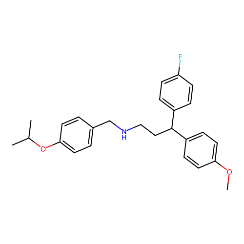3-(4-fluorophenyl)-N-(4-isopropoxybenzyl)-3-(4-methoxyphenyl)propan-1-amine structure