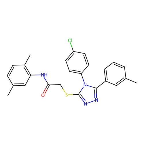 2-{[4-(4-chlorophenyl)-5-(3-methylphenyl)-4H-1,2,4-triazol-3-yl]sulfanyl}-N-(2,5-dimethylphenyl)acetamide structure