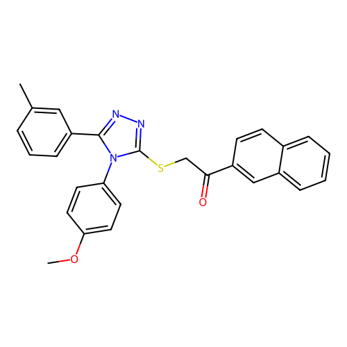 2-((4-(4-methoxyphenyl)-5-(m-tolyl)-4H-1,2,4-triazol-3-yl)thio)-1-(naphthalen-2-yl)ethanone structure